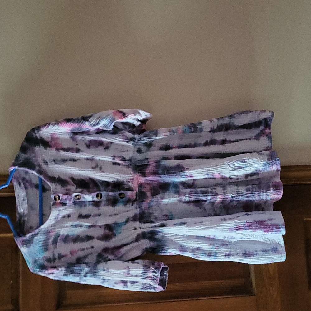 R. Vimos Tye-Dye mini dress 3/4 sleeve